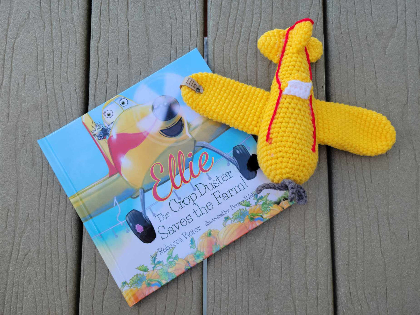 Ellie The Crop Duster Saves The Farm HARDBACK and Handmade Plush Plane