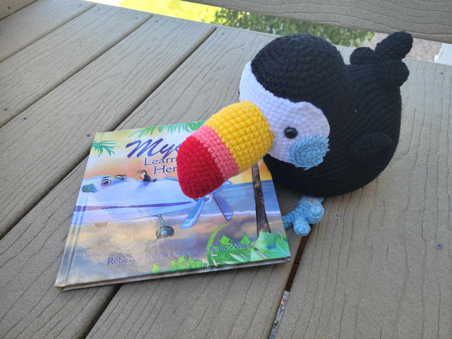 Mya Learns To Count Her Blessings HARDBACK and Handmade Toucan Plush