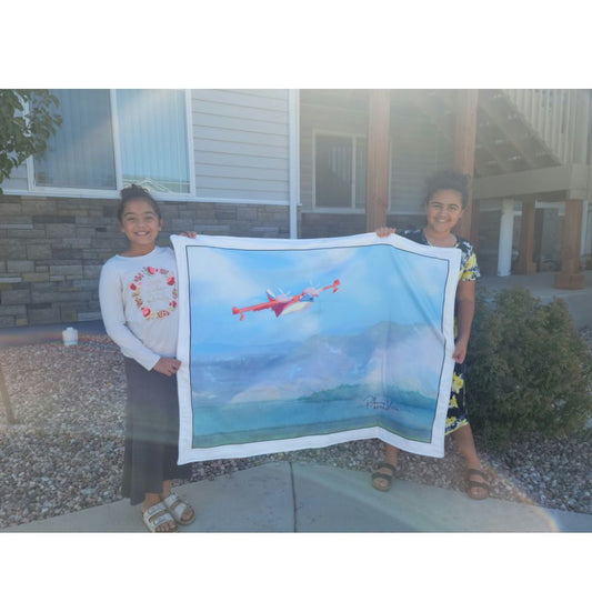 Tessa The Air Tanker Finds Her Courage Blanket and HARDBACK book